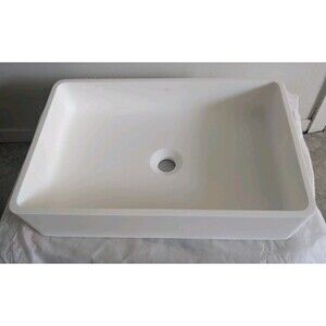NIB! Vigo VG04010 - Bathroom Sink Fixture White Rectangular Sink 21" X 14"